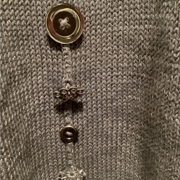 Pure Handknit s/m p/m women’s gray cowl neck 100% cotton pullover sweater - Picture 5 of 12